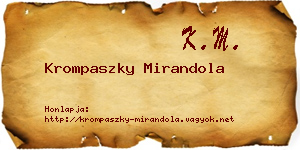 Krompaszky Mirandola névjegykártya